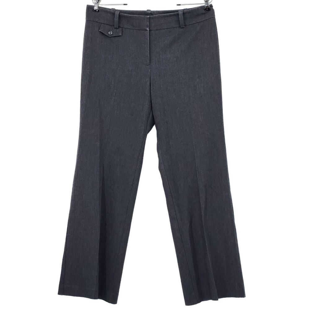 Ann Taylor Dress Pants Womens Gray Signature Flare Leg Mid Rise